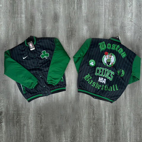 Chamarra Boston Celtics Retro (Negro rayado y verde)