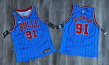 Jersey Bulls #91 Rodman Retro Azul