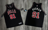 Jersey BULLS #91 Rodman (Negro)