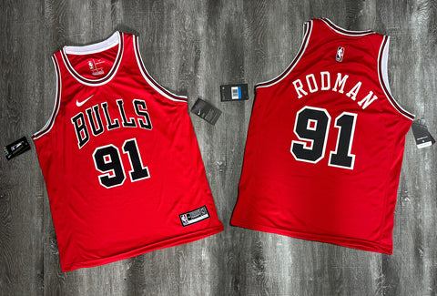 Jersey BULLS #91 Rodman (Rojo)