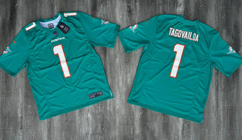 Jersey Fútbol Americano Miami Dolphins #1 Tua Tagovailoa (Aqua)