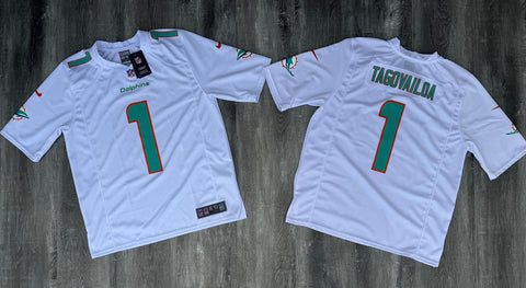 Jersey Fútbol Americano Miami Dolphins #1 Tua Tagovailoa (Blanco)