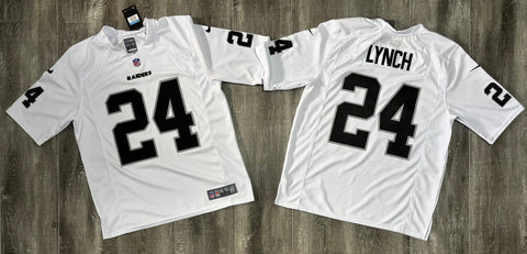 Jersey Fútbol Americano Raiders #24 Marshawn Lynch Blanco (N)